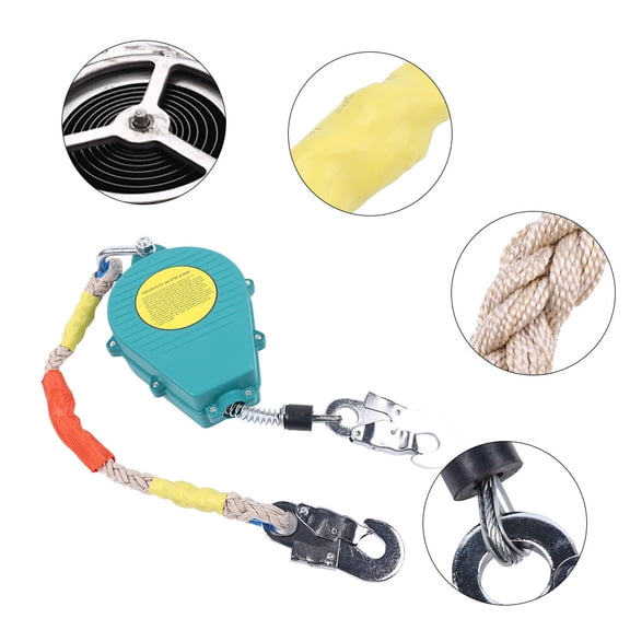 330lbs 23ft Self Retracting Lifeline Lanyard Fall Arrester Fall Protection+Hook For Electrical Maintenance