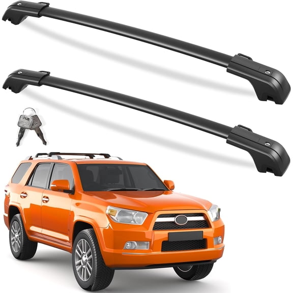 330lbs All Aluminum Roof Rack Cross Bars Compatible with Toyota 4Runner 2010-2024 (with Raised Side Rails), Lockable Heavy Duty Anti-Theft roof Rack Crossbar Luggage Rack Kayak Accessories