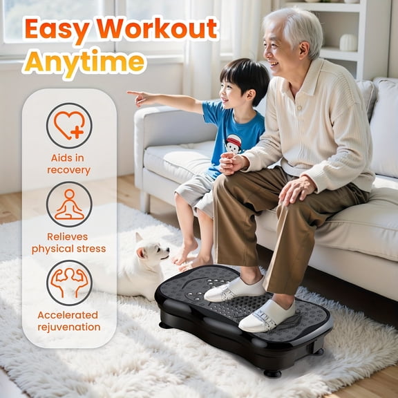 330lbs Capacity Quiet Vibration Plate - 99-Speed Full-Body Exerciser, Portable Home Gym for Seniors’ Weight Loss & Lymphatic Drainage, Gift Ready(132 字符)