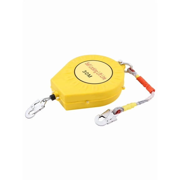 330lbs Fall Arrester Lifeline, 98ft/30m Self Retracting Lifeline, Nylon Rope Safety Gear for Facility Maintenance