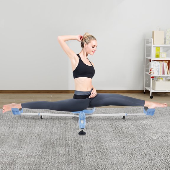 330lbs Load Leg Stretcher Blue, 7 Adjustable Gears, 180 Angle with Anti-Slip Pads