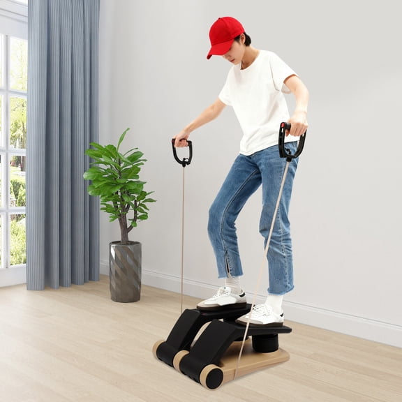 330lbs Twist Stepper 5 Tension Levels Air Resistance Stepper W/ Lcd Display (Black+Gold)