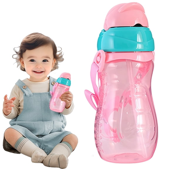 330ml Kids Water Bottle for School, Leak Proof With Carry Strap - Square Reusable for Juice, Drinks Toddler Water Bottles with Straws, Water Bottles for Boys&Girls, for Kids, Leak-Proof, BPA-Free