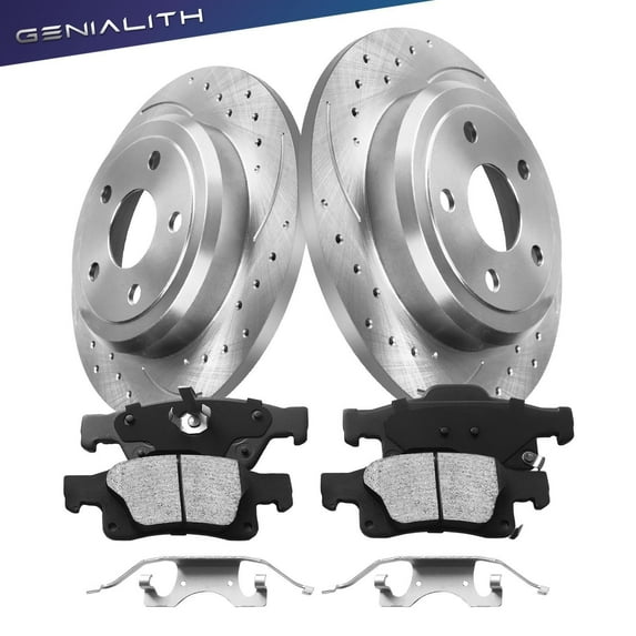Genialith 330mm Rear Brake Rotors Ceramic Pads Kit for Jeep Grand Cherokee Dodge Durango 2011-2020