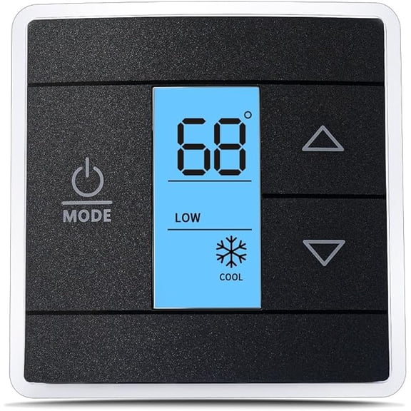 3316250.712 RV Single Zone Wall Thermostat Compatible with Dometic, Used for Cool/Heat/Furnace Control, Blue Backlight LCD Display, Black 3-Wire