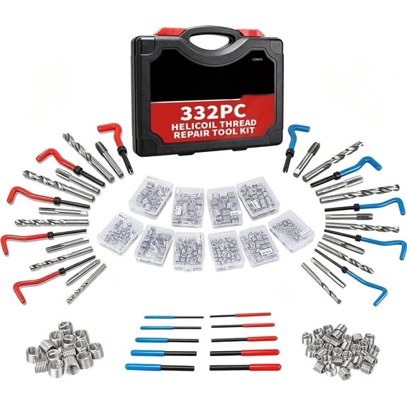 332 count SAE Metric Thread Repair Helicoil Insert Kit