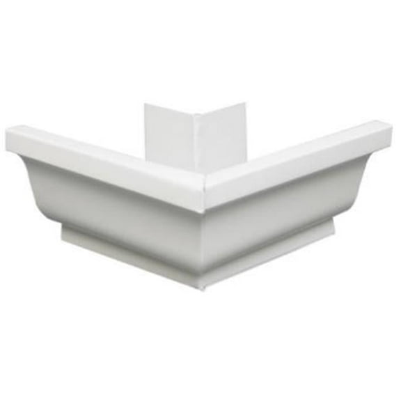 33202 5 in. White Galvanized Steel Gutter Outside Mitre