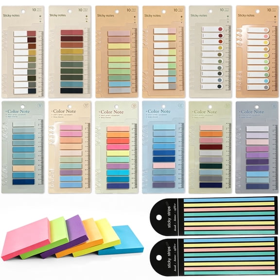 3320pcs START MAKERS Sticky Tabs, Book Tabs & Page Tabs  Writable Repositionable Book Flags, Strip Index Tabs, Colorful Page Markers, Annotation Tabs, Post Tabs