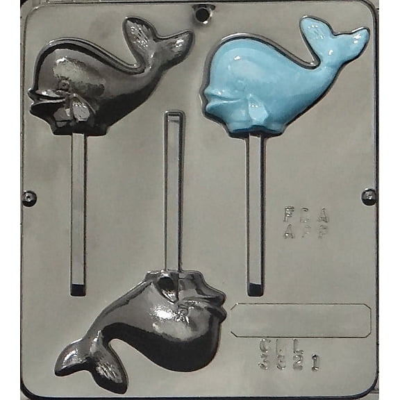 3321 Whale Lollipop Chocolate Candy Mold