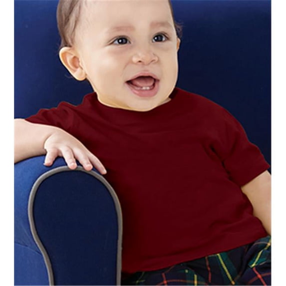 3322 Infant Fine Jersey T-Shirt - Garnet, 24 Months