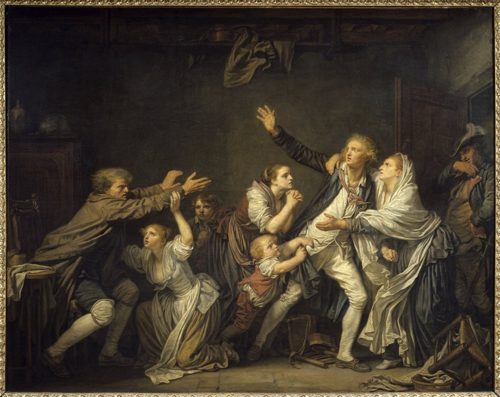 3324 Jean Baptiste Greuze (1725-1805) French School Canvas Art - (24 x 18)