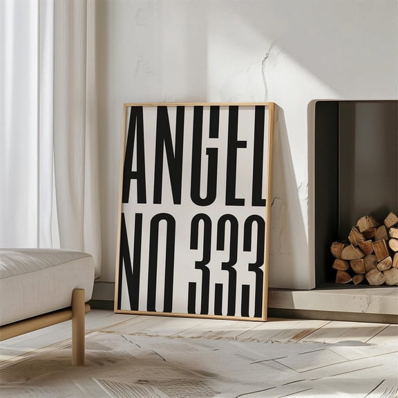 333 Angel Number Print, Bold Typographic Spiritual Wall Art Home Decor #955, Unframed Poster Size 8x12