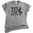 thumbnail image 1 of 333 I'm Only Half Evil Shirt, Unisex Women's Shirt, Funny Horror T-shirt, Edgy Devil Graphic Tee, Dark Heather Gray, Small, 1 of 6
