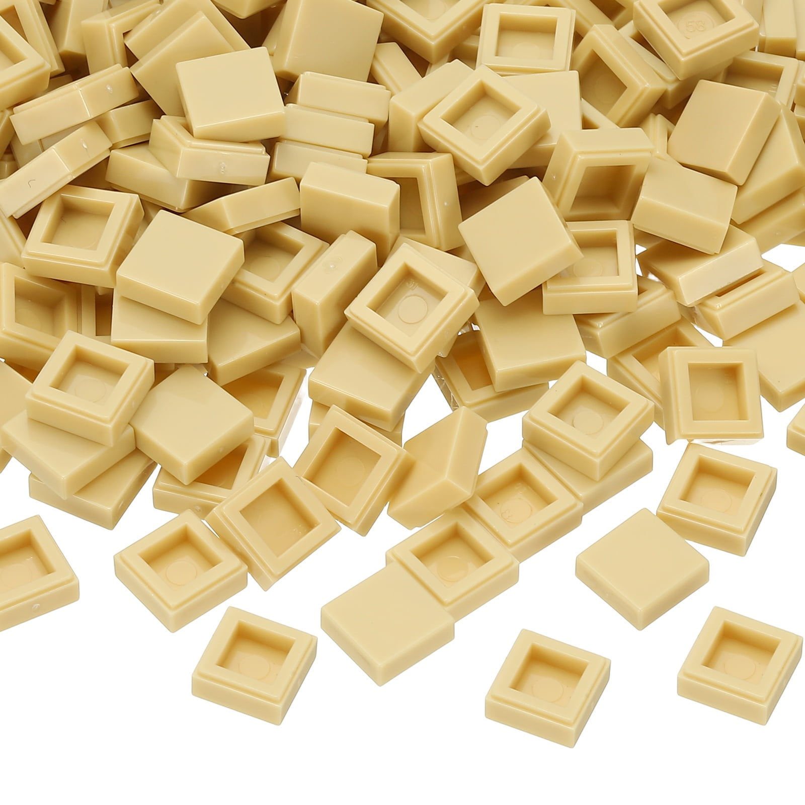 333 Pcs Flat Blocks Bulk, 1x1 Square Apricot Yellow Classic Tiles Smooth Surface Mini Building Blocks Accessories Compatible Bricks Kits for Building Floor Walls Mosaic Pixel Arts