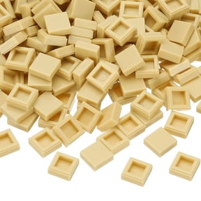 333 Pcs Flat Blocks Bulk, 1x1 Square Apricot Yellow Classic Tiles Smooth Surface Mini Building Blocks Accessories Compatible Bricks Kits for Building Floor Walls Mosaic Pixel Arts