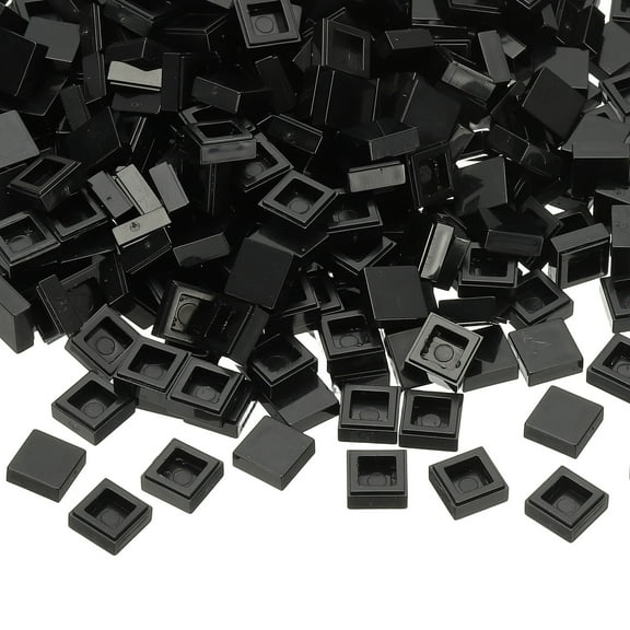 333 Pcs Flat Blocks Bulk, 1x1 Square Black Classic Tiles Smooth Surface Mini Building Blocks Accessories Compatible Bricks Kits for Building Floor Walls Mosaic Pixel Arts