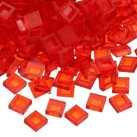333 Pcs Flat Blocks Bulk, 1x1 Square Bright Red Classic Tiles Smooth Surface Mini Building Blocks Accessories Compatible Bricks Kits for Building Floor Walls Mosaic Pixel Arts