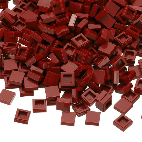 333 Pcs Flat Blocks Bulk, 1x1 Square Persimmon Red Classic Tiles Smooth Surface Mini Building Blocks Accessories Compatible Bricks Kits for Building Floor Walls Mosaic Pixel Arts