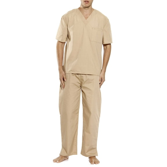 33300M-Red-S Tropi Unisex Scrub Sets Medical Scrubs Mens Scrubs (Small, Khaki)