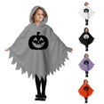 thumbnail image 1 of 333REDARER Kids Jack‑o‑lantern Hooded Poncho Cloak Cosplay Garment Jagged Ragged Hem Central Graphic Pull‑On Outfit for Halloween Trick or Treat Home Celebration School Themed Pageant,10-12 Years, 1 of 6