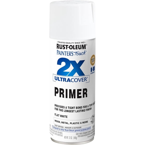 334019 Painter's Touch 2X Ultra Cover Primer Spray, 12 oz, Flat White
