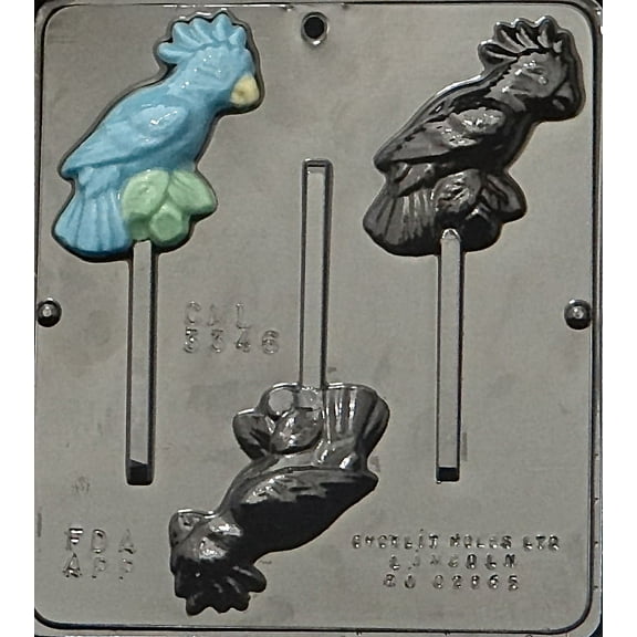 3346 Tropical Bird Lollipop Chocolate Candy Mold