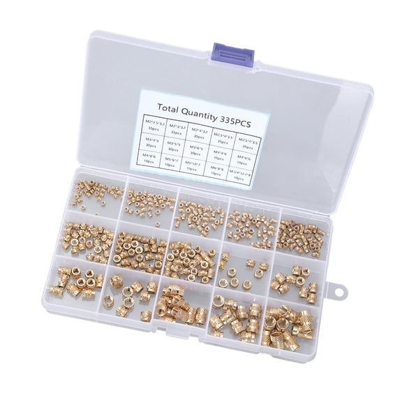 335/360pcs Multipurpose Brass Threaded Inserts M2toM6 for Long Time Use Stability in and Printing Items