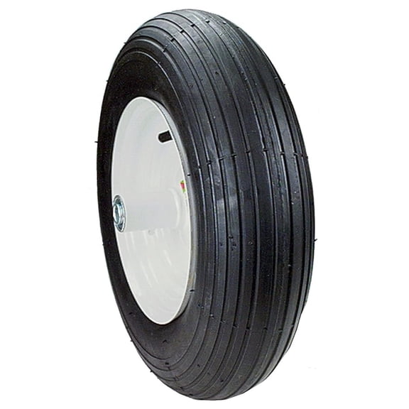 335260 8-Inch Wheelbarrow Wheel Assembly Rib Tread,Black