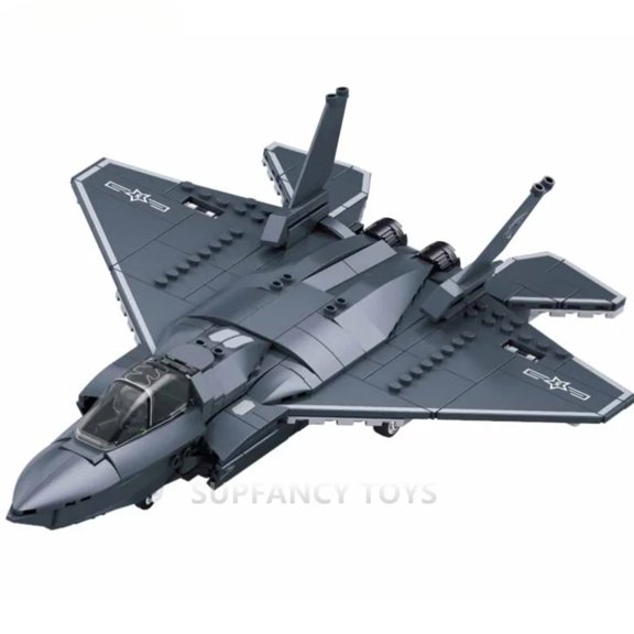 335PCS Air Force Model Bricks J35AS Stealth Fighter Jet Building Blocks Sets Kit Military Educational Toys for Children