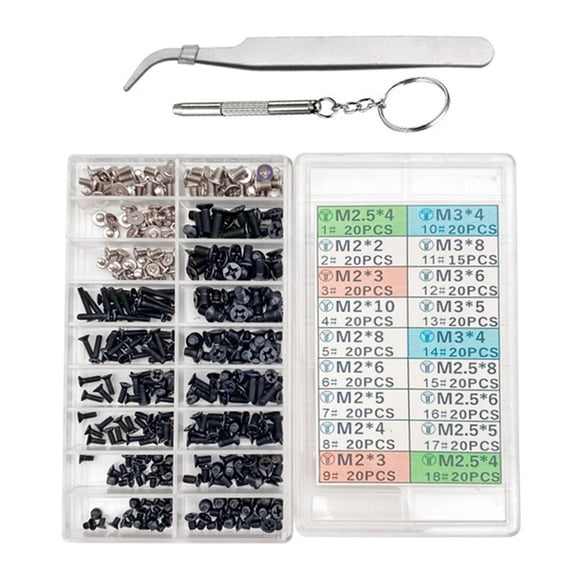 335pcs Multiple Size Laptop Screws set Laptop Screw Assortment for Hard Drives Installation for General Laptop Models