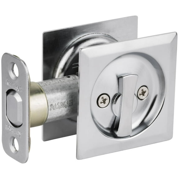 335x26D Square Pocket Door Lock Privacy - Satin Chrome