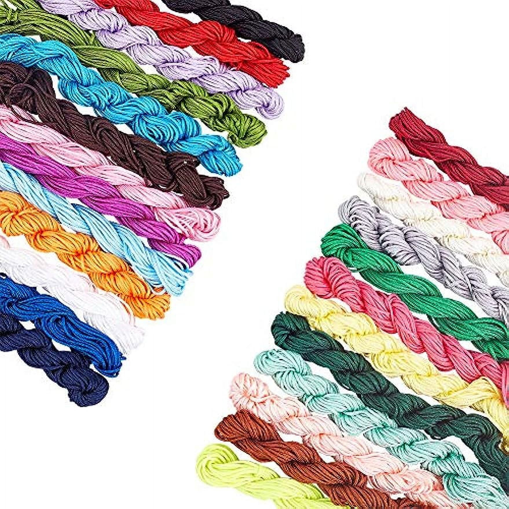 2mm Satin Nylon Cord for Jewelry Making Mexican Bracelets String Nylon Cord  for Bracelet 12 Colors 252 Yards for Lanyard,Beading,Macrame,Craft  Cord,Chinese Knotting Friendship Bracelet Cording