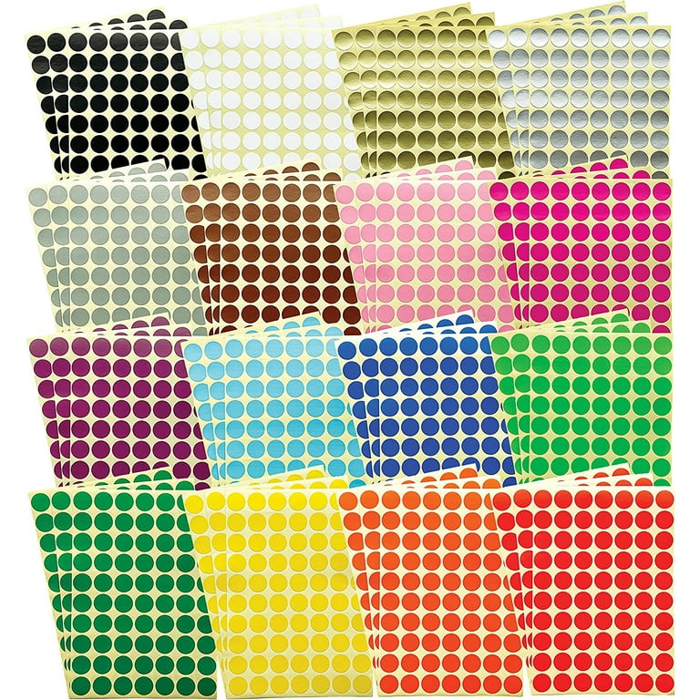 AVERO 3360 PCS Color Coding Circle Dot Sticker Labels 3/4