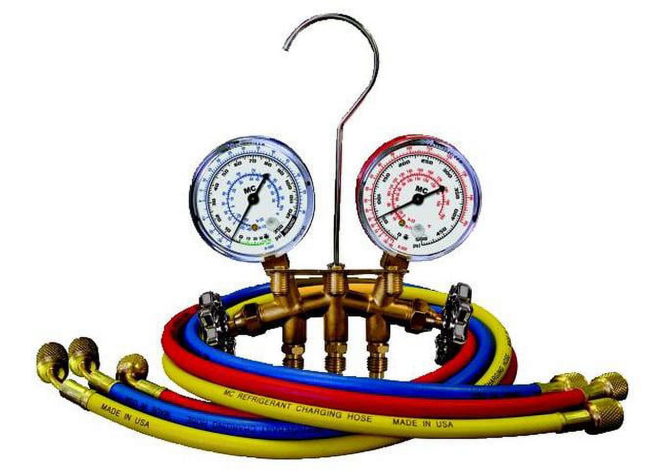 33661 Mastercool HVAC Air Conditioning Refrigeration Manifold Gauges w 60" Charging Hoses