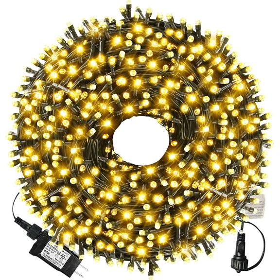 336ft 1000 LED Christmas Long String Lights, 8 Lighting Modes Waterproof Christmas Tree Lights Outdoor Indoor Fairy Light for Patio, Garden, Party, Wedding, Holiday Decorations (Warm White)