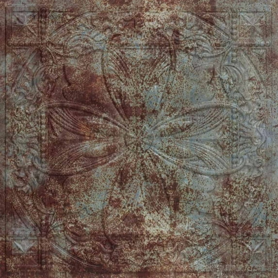 337-Helena 2 ft. x 2 ft. PVC Lay-in or Glue-up Ceiling Tile in Old Tin Roof (40 Sq. ft. / Pack) - 10 Pieces