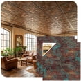 thumbnail image 1 of 337-Helena 2 ft. x 2 ft. PVC Lay-in or Glue-up Ceiling Tile in Rustic Patina (200 Sq. ft. / Pack) - 50 Pieces, 1 of 3