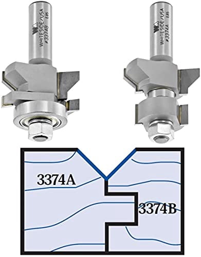 3374 V-Panel Tongue & Groove Router Bit with Ball Bearing Guide (2 ...