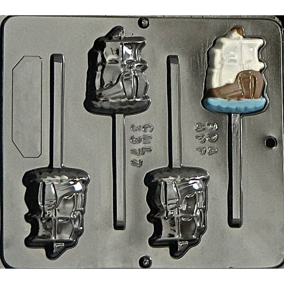 3377 Pirate Ship Lollipop Chocolate Candy Mold