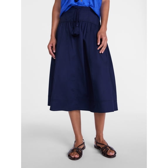 Scenario Women's and Women's Plus Tie Waist Midi Skirt, Sizes XS-4X