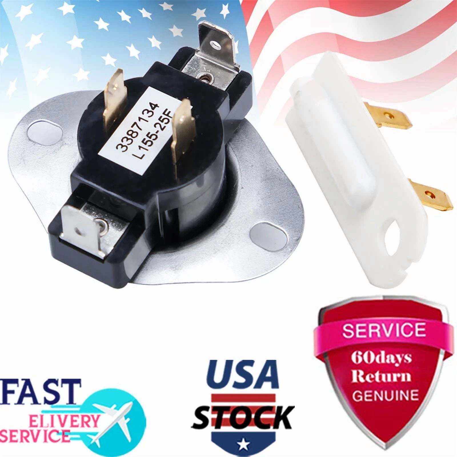 3387134 & 3392519 Pack Kit Dryer Cycling Thermostat & Thermal Fuse For Kenmore