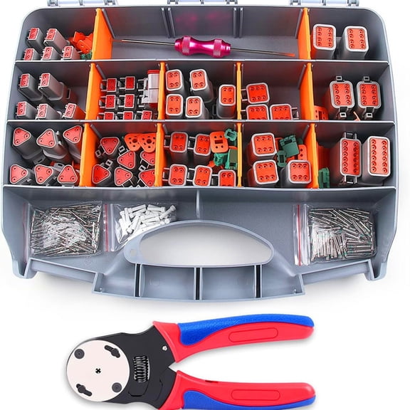 338PC Connector Kit with Crimping Tool 2 3 4 6 8 12 Pin Electrical Connectors