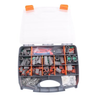 338-Piece DT Connector Kit – 2 3 4 6 8 12 Pin Gray Connectors, Size 16 Contacts, Seals & Removal Tool For Automotive & Marine