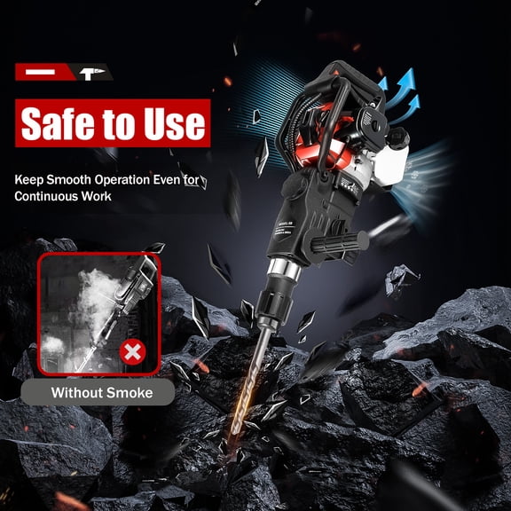 33CC 1000W Gasoline Hammer Drilling Machine 2 Stroke Gas Powered Demolition Hammer for Ground Slotting