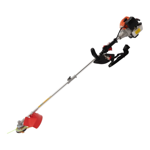 33CC 2-Cycle 5.74FT String Trimmer/Edger with Two Blade Heads, Lawn Mower Hedge Trimmer with Rubber Handle & Shoulder Strap