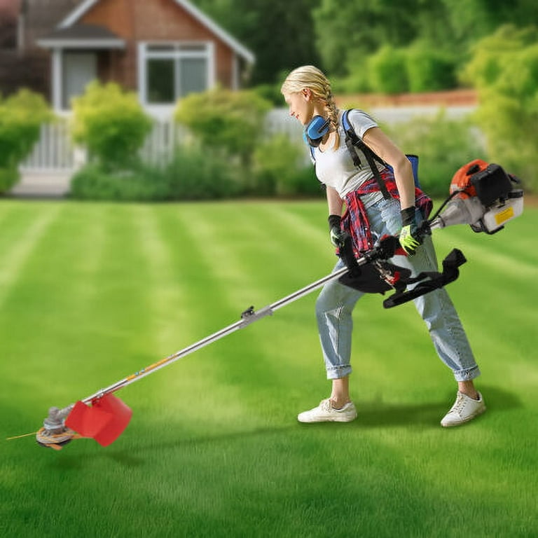 33CC 2 Stroke Grass String Trimmer Two Blade Heads Grass Cutter Weed Eater