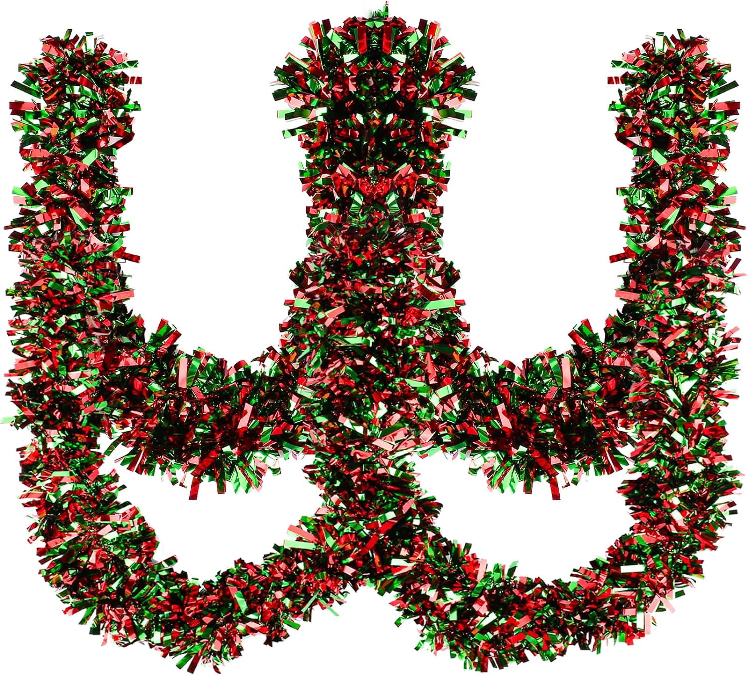 33FT Christmas Tinsel Garland Metallic Tinsel Twist Garland Glitter