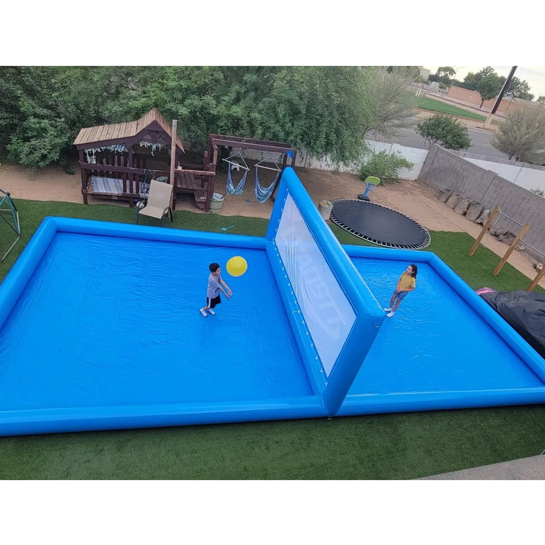33FT Inflatable Volleyball Court Beach Pool Volleyball Net for Backyard