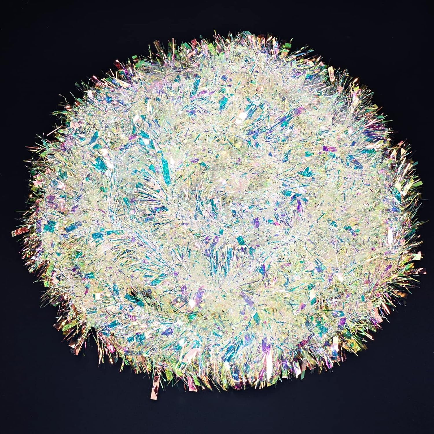 33FT Pink Christmas Tinsel Garland Metallic Tinsel Twist Garland