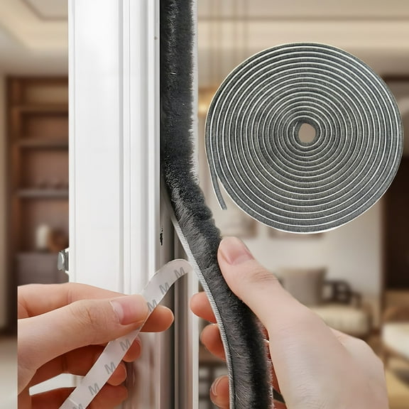 33FT Self-Adhesive Weather Stripping Seal for Door Frames & Sliding Windows, Door Soundproofing, Window Insulation for Winter